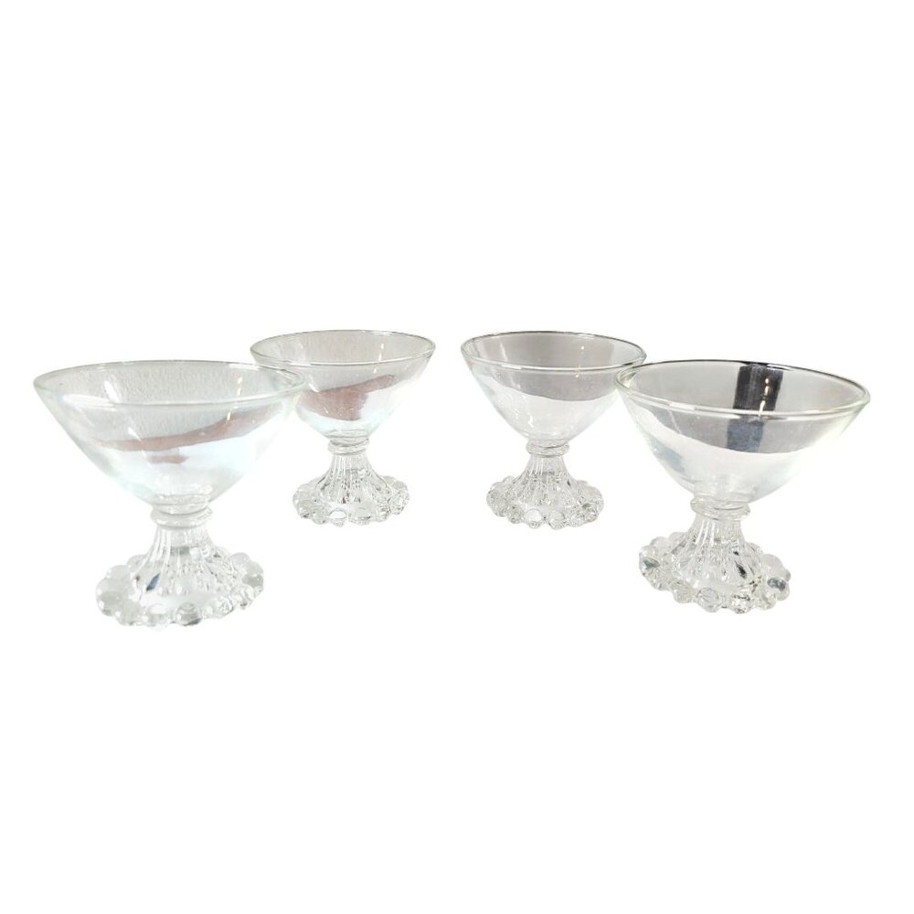 Vintage Anchor Hocking Berwick Boopie Clear Glass Sherbet Dessert Cups Set Of 4 - Picture 5 of 7